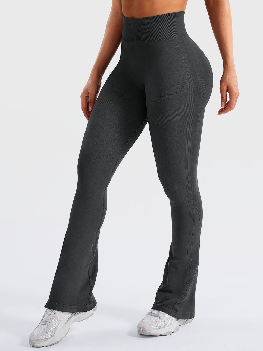 Yeoreo Leggings acampanados mini de cintura alta con efecto contorno, 29,5 pulgadas