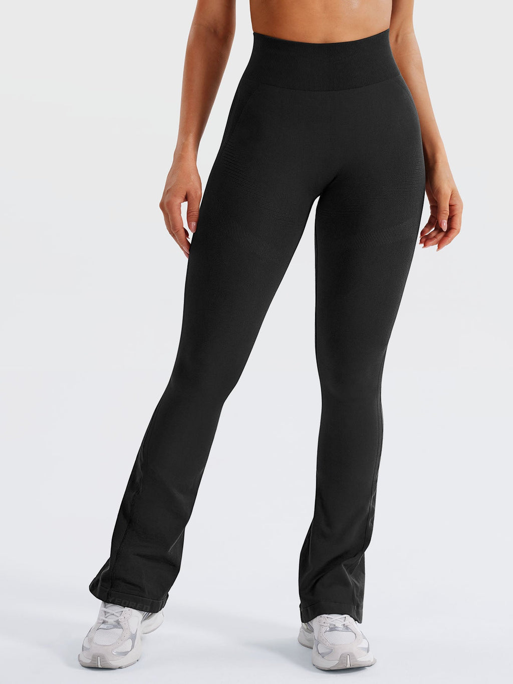 Yeoreo Leggings acampanados mini de cintura alta con efecto contorno, 29,5 pulgadas
