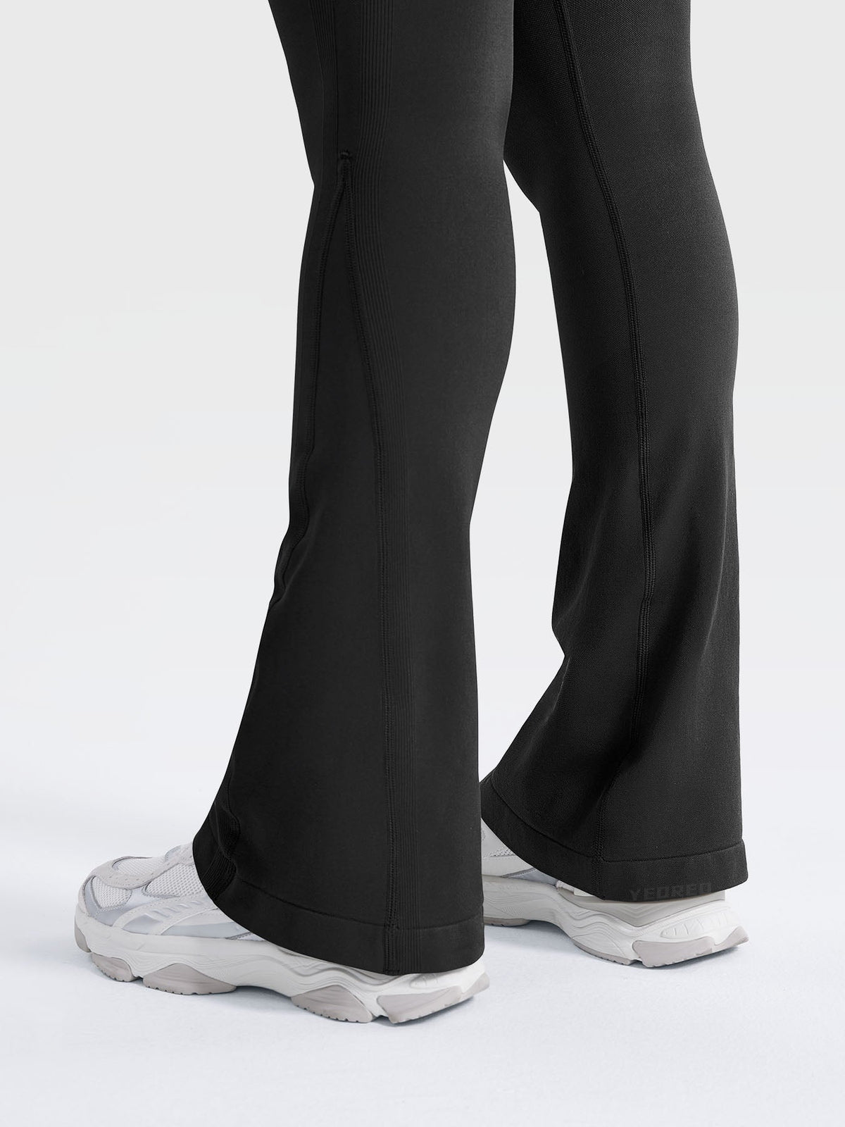 Yeoreo Leggings acampanados mini de cintura alta con efecto contorno, 29,5 pulgadas