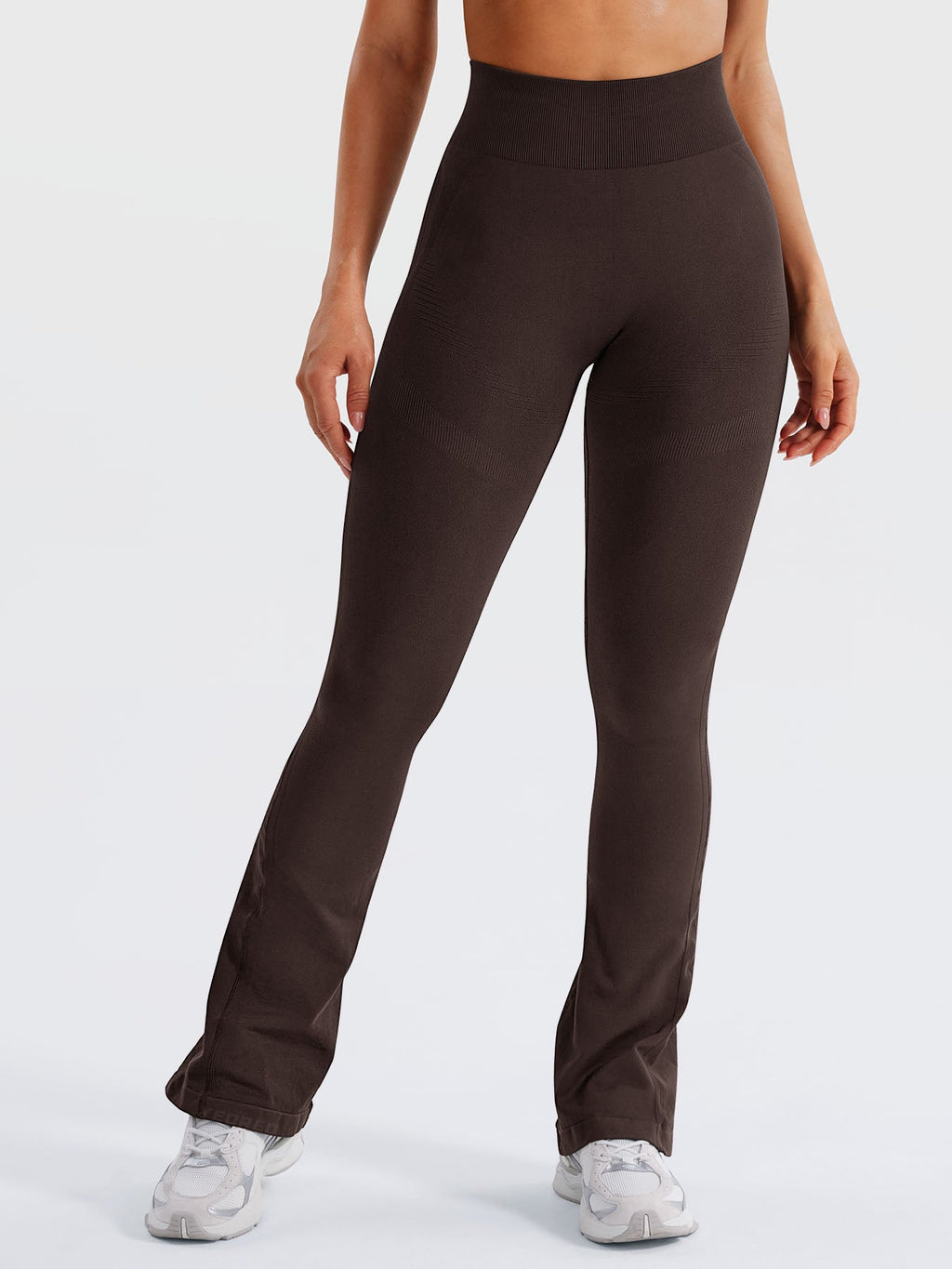Yeoreo Leggings acampanados mini de cintura alta con efecto contorno, 29,5 pulgadas