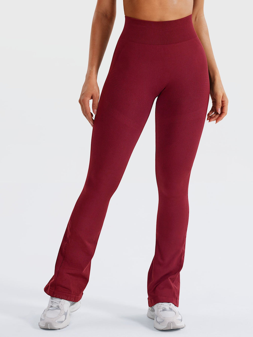 Yeoreo Leggings acampanados mini de cintura alta con efecto contorno, 29,5 pulgadas