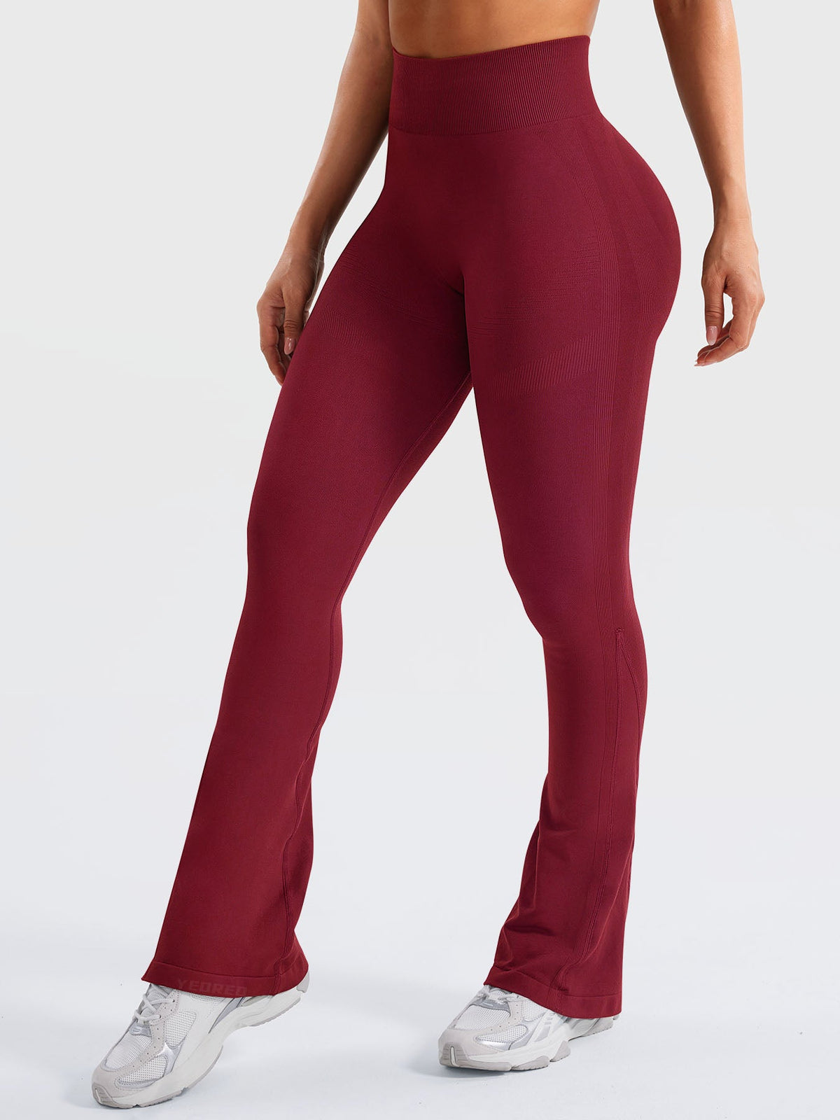 Yeoreo Leggings acampanados mini de cintura alta con efecto contorno, 29,5 pulgadas