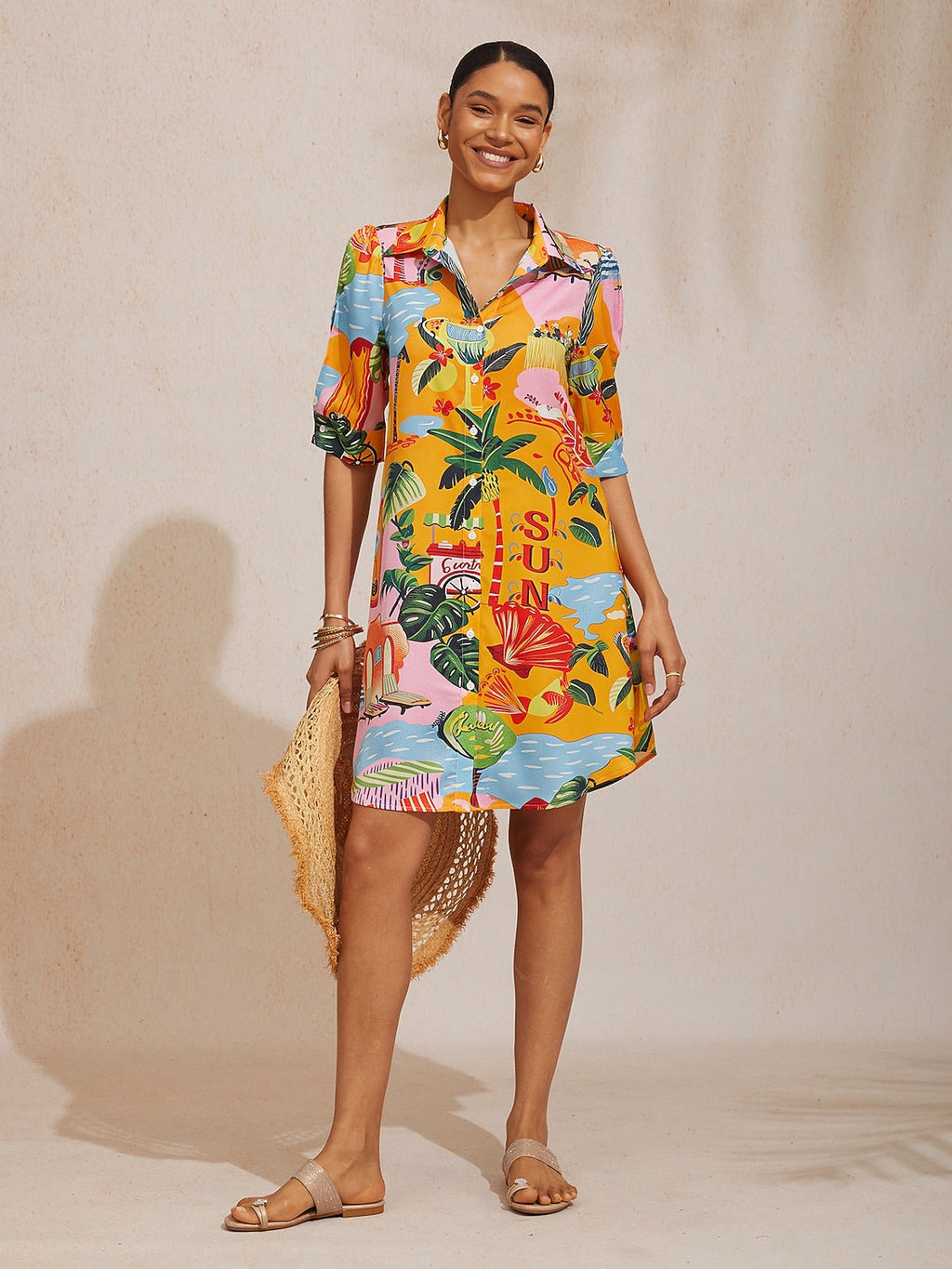 Vestido camisero floral